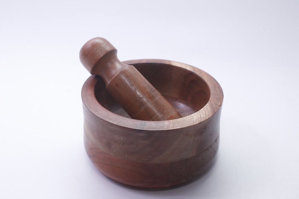 Wooden Mortar and Pestle, Cooking, Herbs, Spice, Kitchen, Cute Vintage ~ 260122